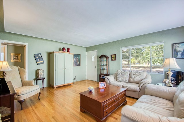 living room featuring light hardwood / wood-style floors