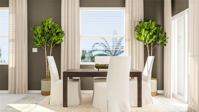 dining space with a wealth of natural light