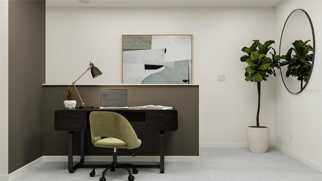 view of carpeted office space