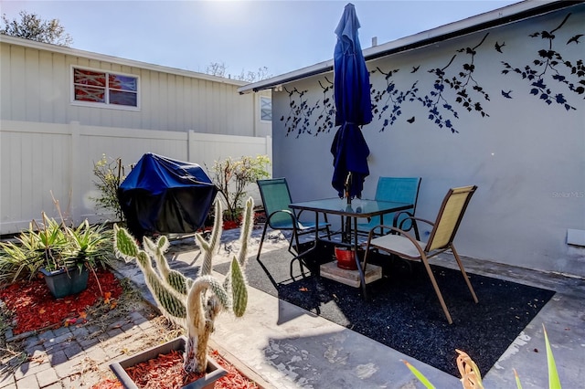 view of patio with area for grilling