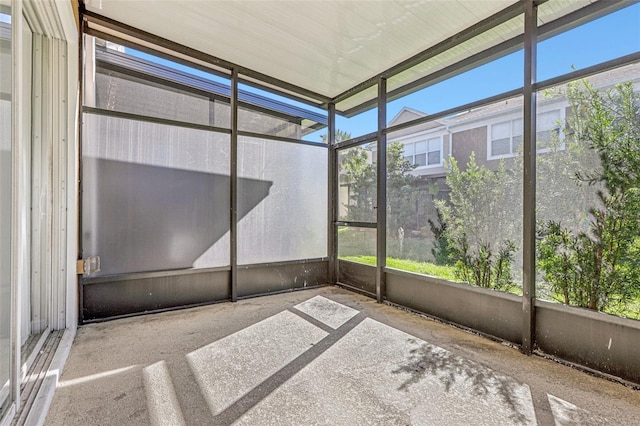 view of unfurnished sunroom