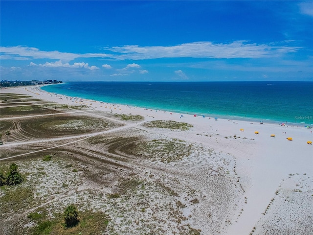 property view of water featuring a view of the beach