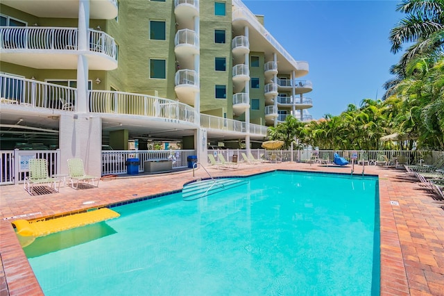 view of pool with a patio area