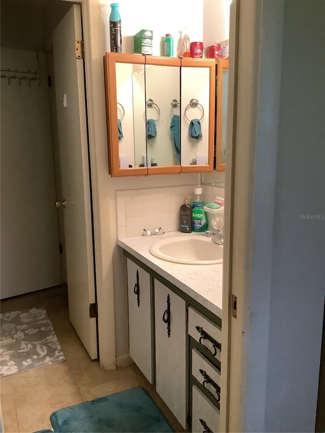 bathroom featuring vanity and tile patterned floors