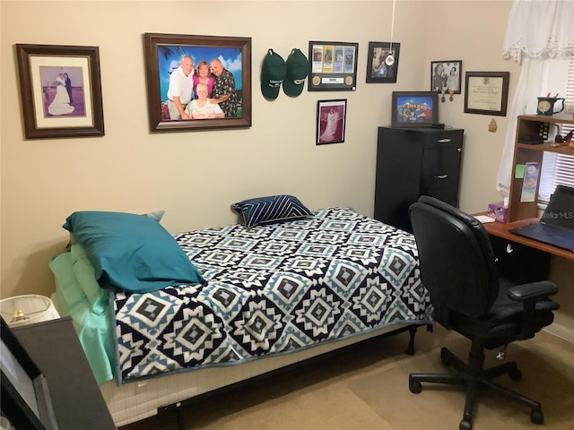 bedroom featuring carpet