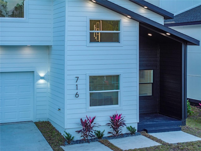 view of home's exterior featuring a garage