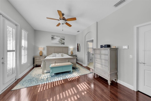 bedroom featuring dark wood-type flooring