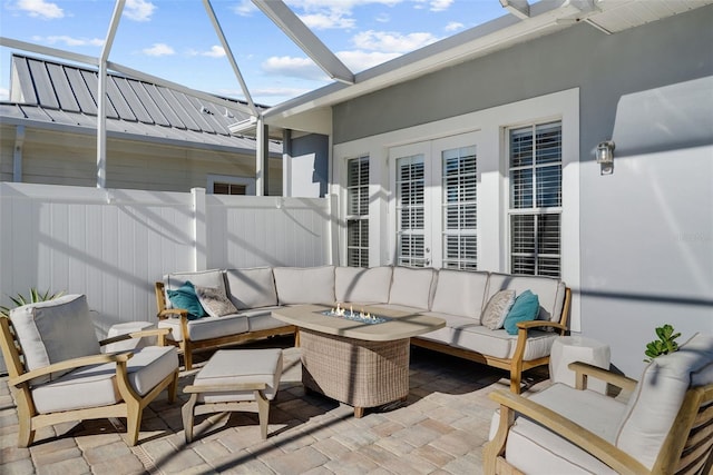 view of patio with outdoor lounge area