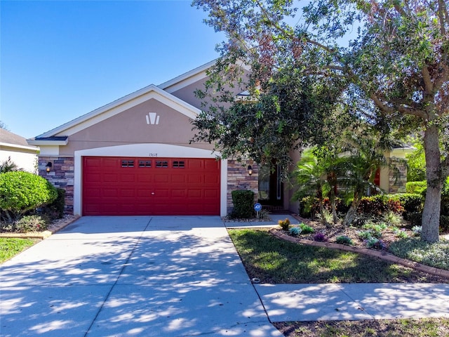 view of front of house with a garage