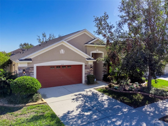 view of front of property featuring a garage