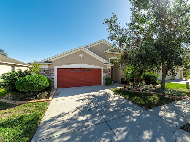 view of front of property featuring a garage