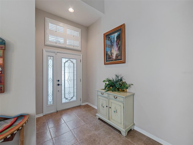 view of tiled entrance foyer