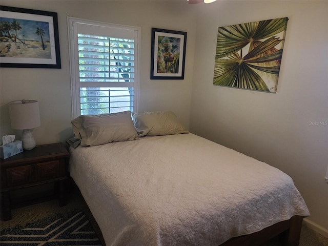 bedroom with carpet