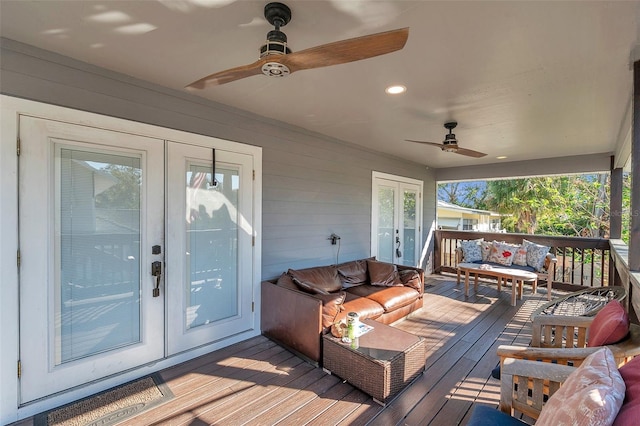 deck featuring french doors