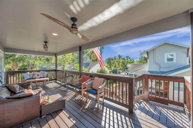 deck with ceiling fan