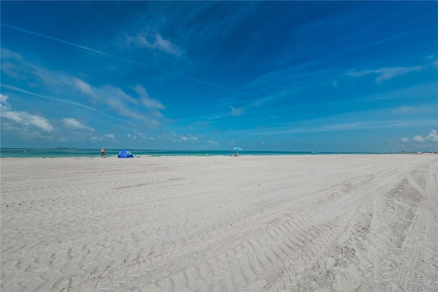 property view of water with a beach view