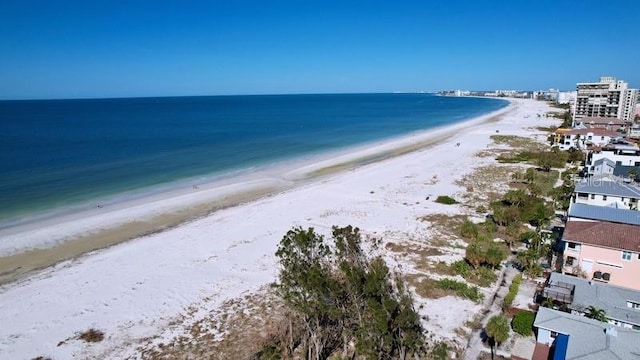 view of water feature featuring a view of the beach