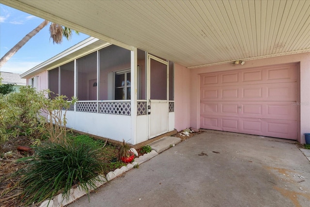 exterior space featuring a sunroom