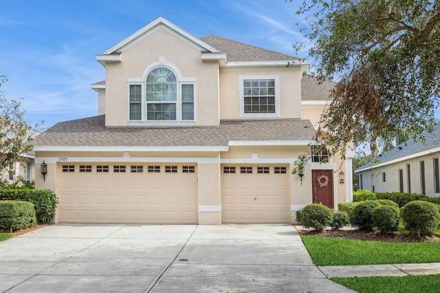 view of property with a garage