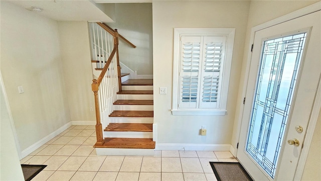 view of tiled entrance foyer