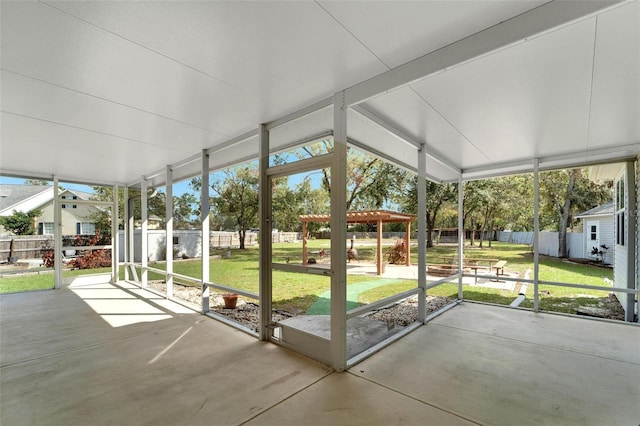 11305 Sweet Bay Ct, Riverview, FL 33569 - unfurnished sunroom with lofted ceiling