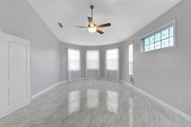 empty room featuring ceiling fan