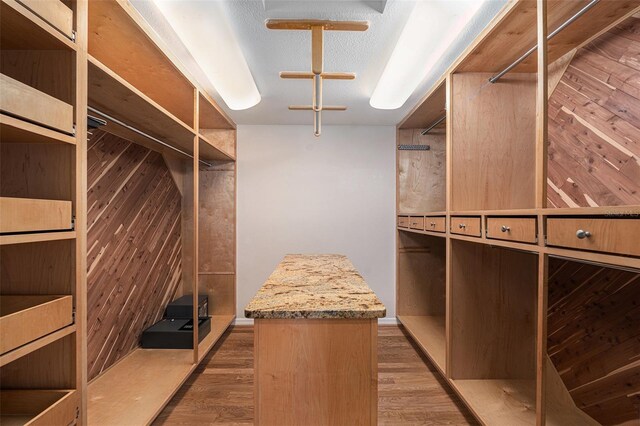 walk in closet featuring dark hardwood / wood-style floors