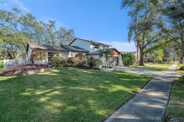 view of front of home with a front yard