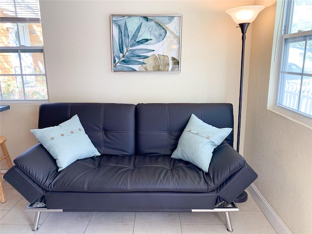 view of tiled living room