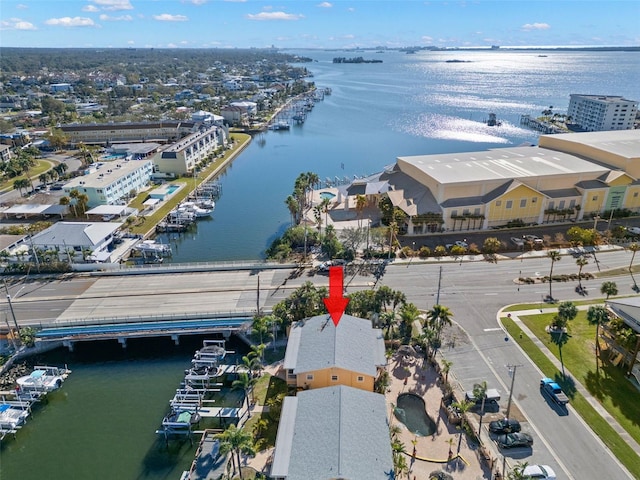 drone / aerial view of a large body of water