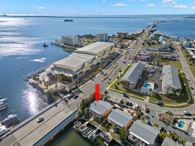 drone / aerial view of a nearby body of water