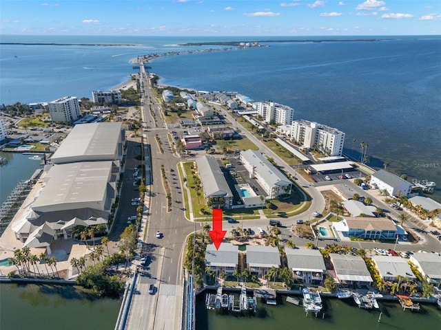 bird's eye view of a nearby body of water