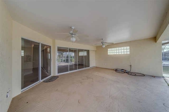 view of patio with ceiling fan