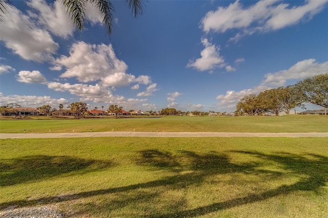 view of property's community featuring a yard