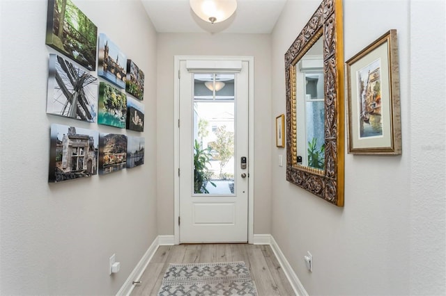 entryway featuring light hardwood / wood-style flooring