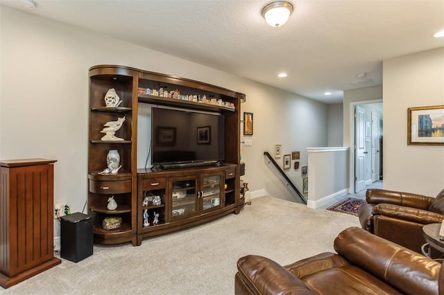 living room featuring carpet floors