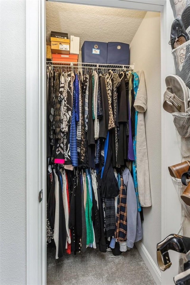 spacious closet with carpet floors