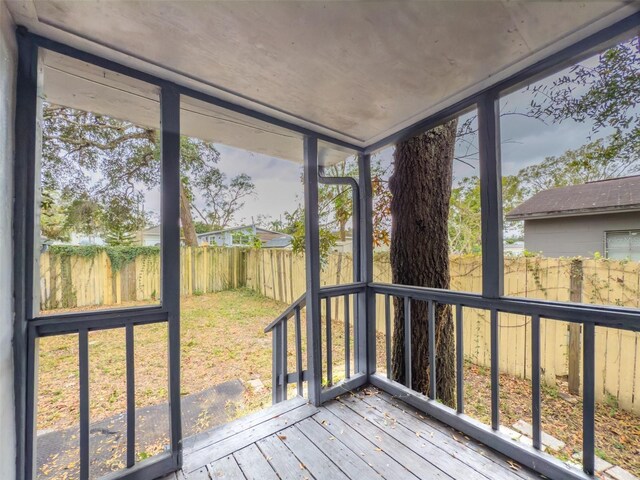 view of unfurnished sunroom