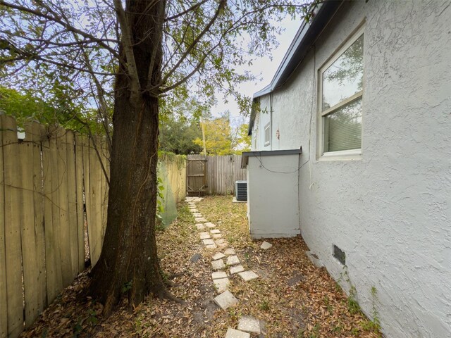 view of home's exterior featuring central AC