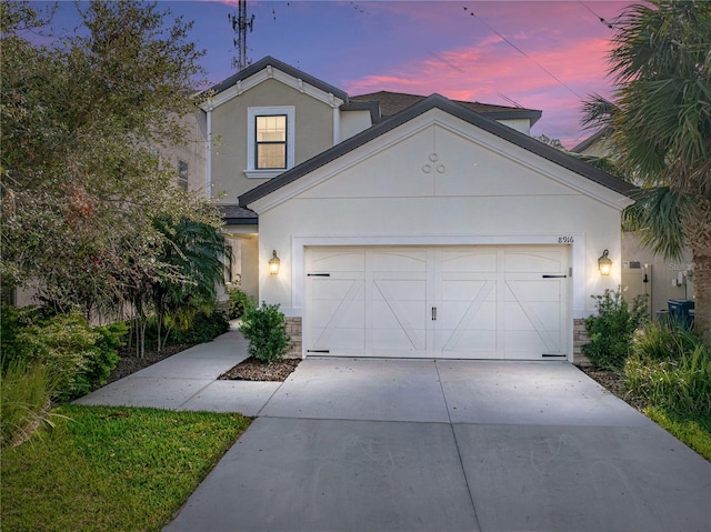 view of front of house featuring a garage