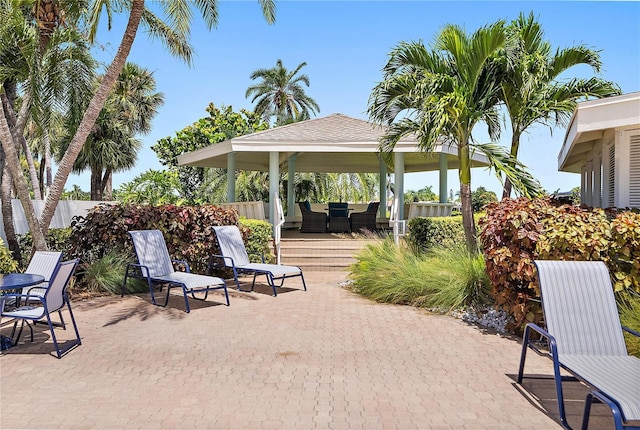 view of patio with a gazebo