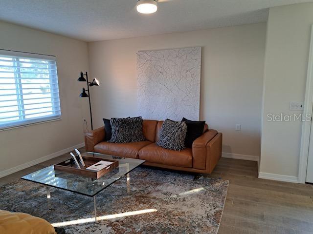 living room featuring hardwood / wood-style flooring