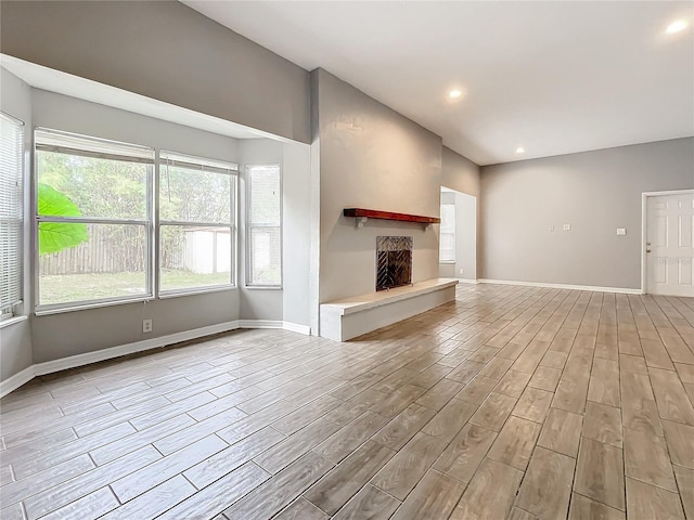 unfurnished living room featuring light wood-type flooring