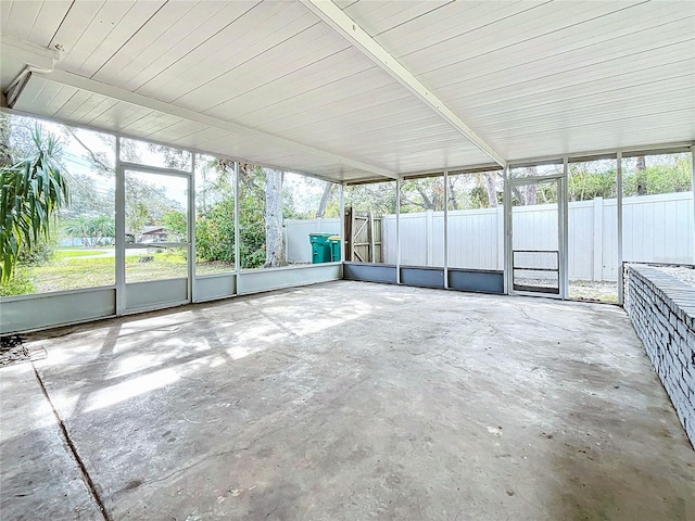 view of unfurnished sunroom