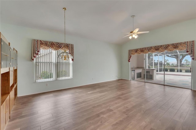 interior space featuring ceiling fan and hardwood / wood-style floors