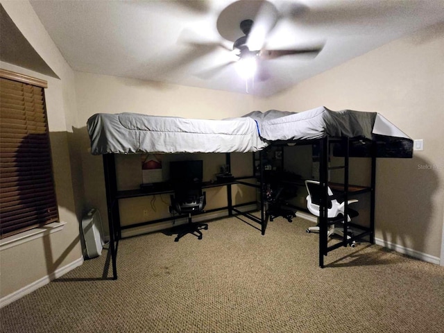 2302 Maki Rd Unit 5, Plant City, FL 33563 - carpeted bedroom featuring baseboards, an office area, and ceiling fan