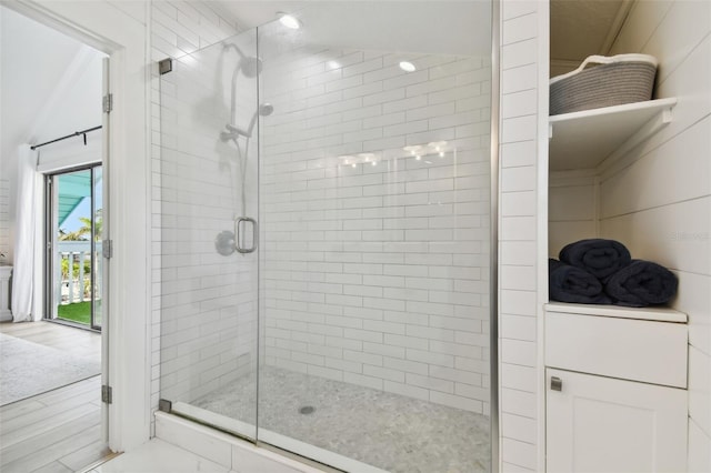 bathroom with an enclosed shower