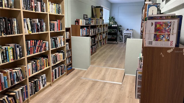 hall with light hardwood / wood-style flooring