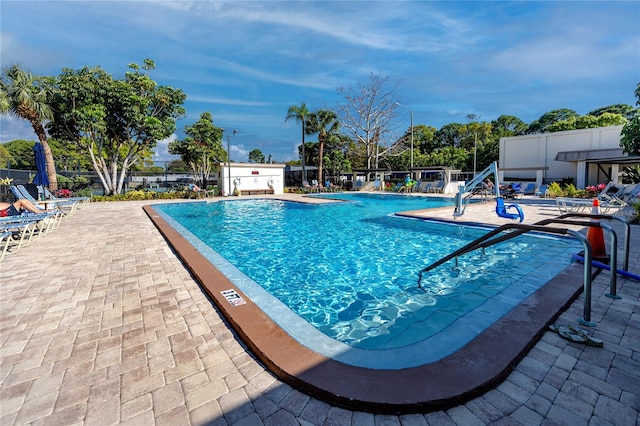 view of pool with a patio