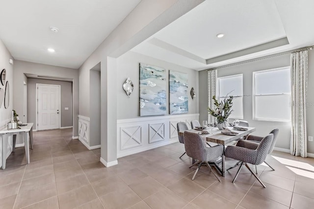 view of tiled dining room